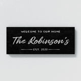 Welcome To Home Family Name Black Wall Art