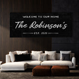Welcome To Home Family Name Black Wall Art