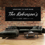 Welcome To Home Family Name Black Wall Art