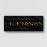 Welcome To Home Family Name Black Wood Wall Art