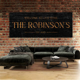 Welcome To Home Family Name Black Wood Wall Art