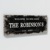 Welcome To Home Family Name Black Wood Wall Art
