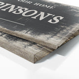 Welcome To Home Family Name Black Wood Wall Art