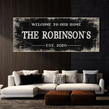Welcome To Home Family Name Black Wood Wall Art