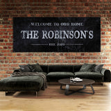 Welcome To Home Family Name Concrete Wall Art