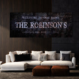 Welcome To Home Family Name Concrete Wall Art