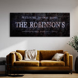 Welcome To Home Family Name Concrete Wall Art
