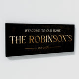 Welcome To Home Family Name Gold Wall Art
