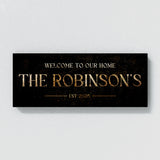 Welcome To Home Family Name Gold Wall Art