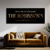 Welcome To Home Family Name Gold Wall Art