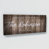 Welcome To Home Family Name Grey Wall Art