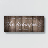 Welcome To Home Family Name Grey Wall Art