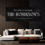 Welcome To Home Family Name Marble Wall Art