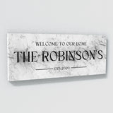 Welcome To Home Family Name Marble Wall Art