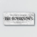 Welcome To Home Family Name Marble Wall Art