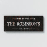 Welcome To Home Family Name Metal Wall Art