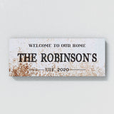 Welcome To Home Family Name Metal Wall Art