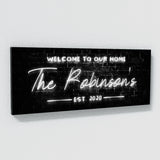Welcome To Home Family Name Neon Wall Art