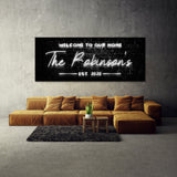 Welcome To Home Family Name Neon Wall Art