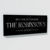 Welcome To Home Family Name Silver Wall Art