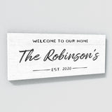 Welcome To Home Family Name White Wall Art