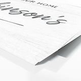 Welcome To Home Family Name White Wall Art