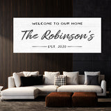 Welcome To Home Family Name White Wall Art