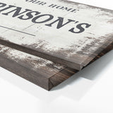 Welcome To Home Family Name White Wood Wall Art