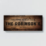 Welcome To Home Family Name Wooden Wall Art
