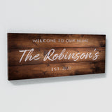 Welcome To Home Family Name Wooden Wall Art