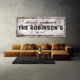 Welcome To Home Family Name Wooden Wall Art
