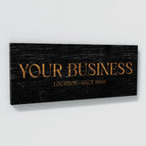 Your Business Company Black Wood Wall Art