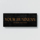 Your Business Company Black Wood Wall Art