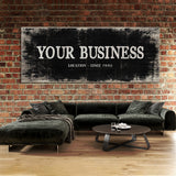 Your Business Company Black Wood Wall Art
