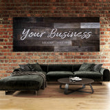 Your Business Company Darker Wooden Wall Art
