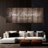 Your Business Company Grey Wooden Wall Art