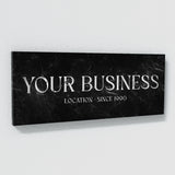 Your Business Company Marble Black Wall Art