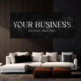 Your Business Company Marble Black Wall Art