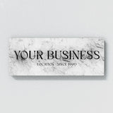 Your Business Company Marble White Wall Art