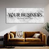 Your Business Company Marble White Wall Art