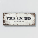 Your Business Company White Wood Wall Art