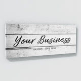 Your Business Company White Wooden Wall Art