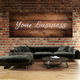 Your Business Company Wooden Plank Wall Art