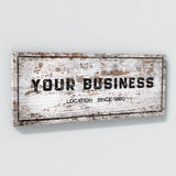 Your Business Company Wooden White Wall Art