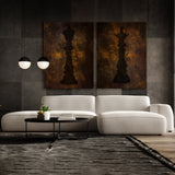 Chess King Queen Abstract Wall Art