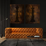 Chess King Queen Abstract Wall Art
