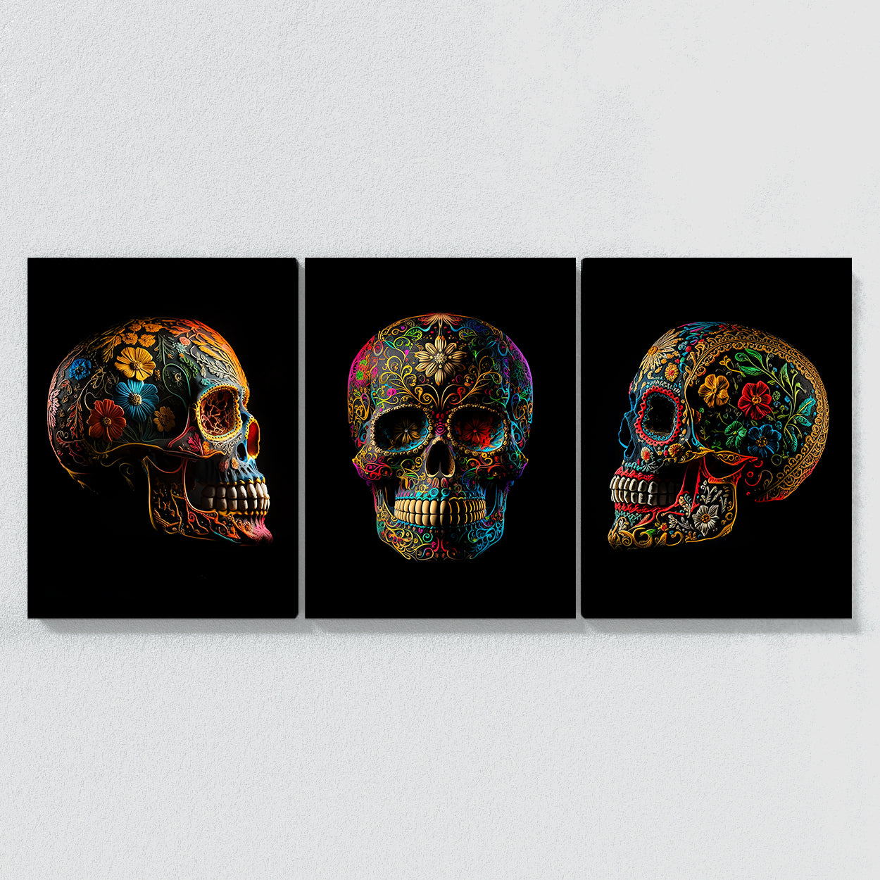 Skull Colorful Mexican Sugar Skull Wall Art