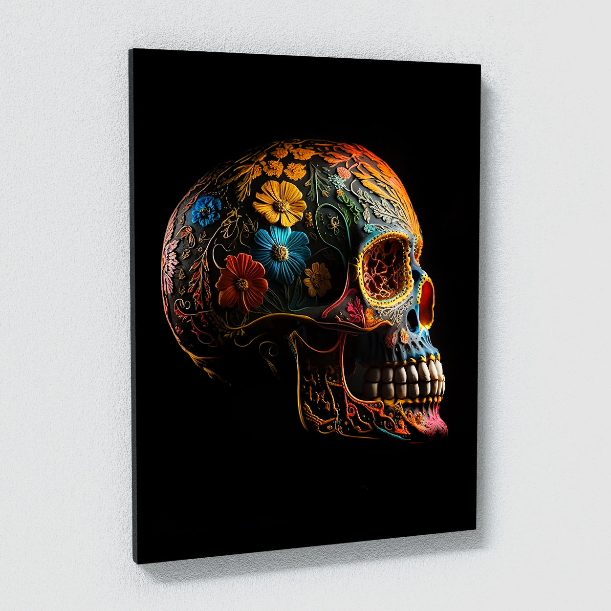 Skull Colorful Mexican Sugar Skull Wall Art