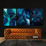 Marble Modern Luxury Blue Wall Art