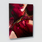Marble Modern Luxury Ruby Red Wall Art